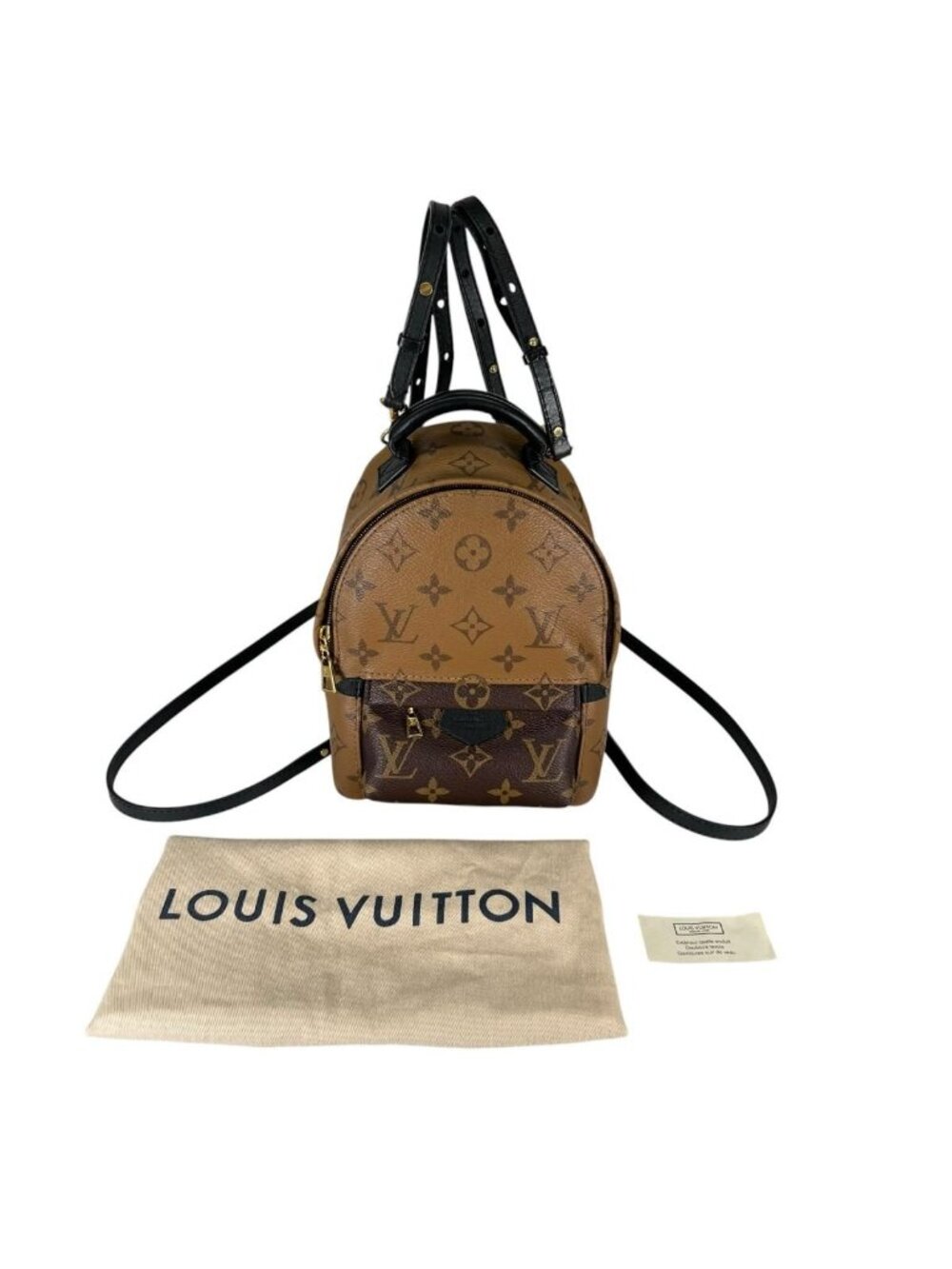 Louis Vuitton Monogram Reverse Mini Palm Springs Backpack Brown - Picture 1 of 15